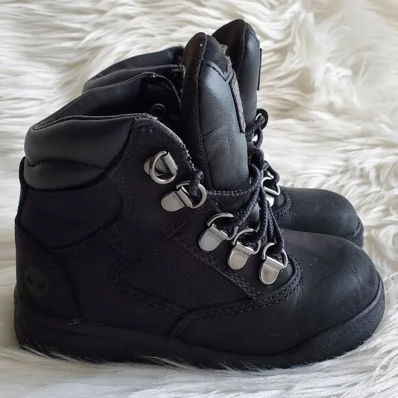 Timberland Black Toddler Waterproof Cushioned Field Boot SZ 9