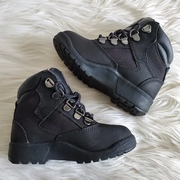 Timberland Black Toddler Waterproof Cushioned Field Boot SZ 9
