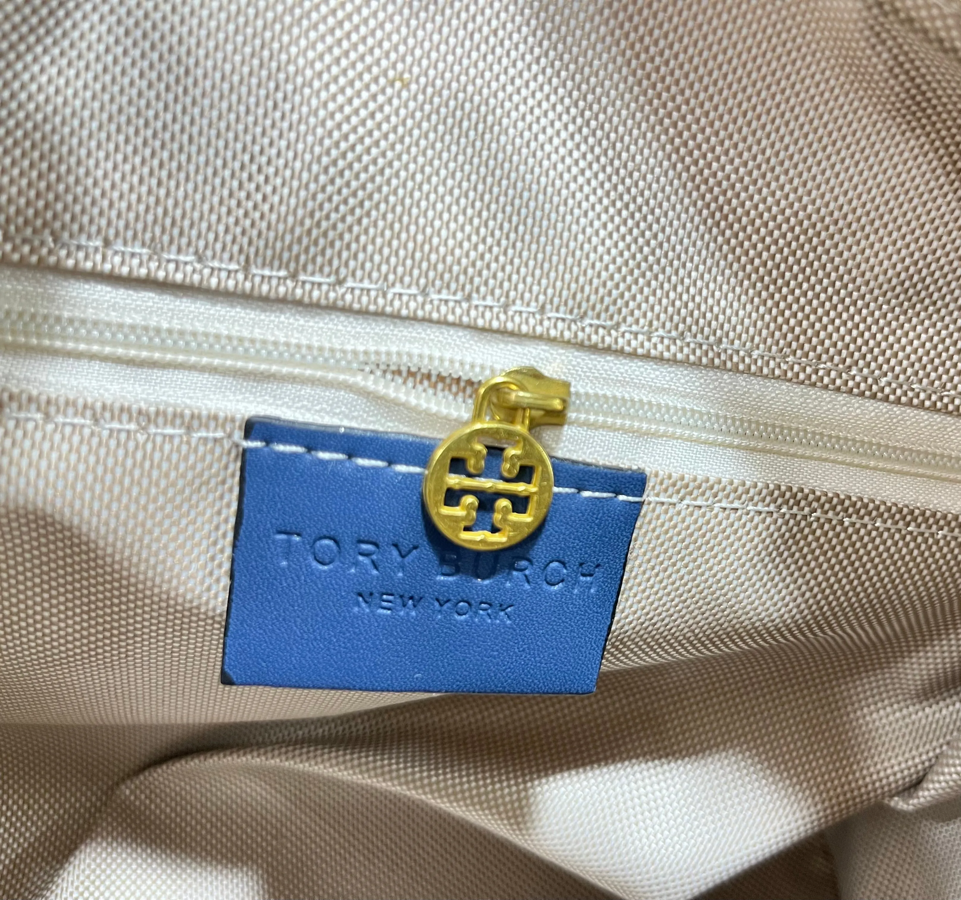 Tory Burch (FC) Small Duffle Bag - Navy Blue Monogram Canvas