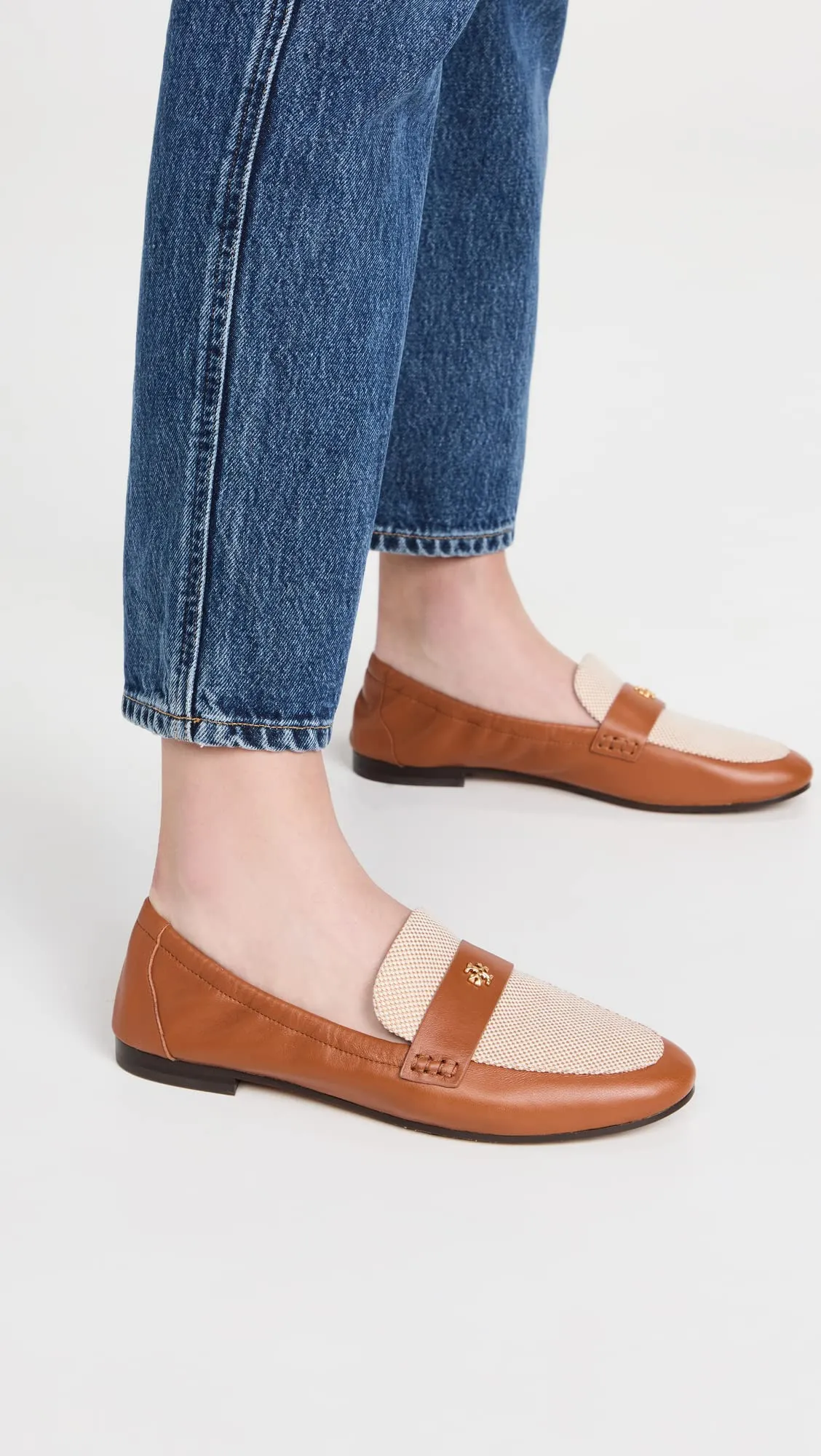 Tory Burch Women's Ballet Loafers, Tan   Ecru/Bahrain Tan, 6.5 Medium US