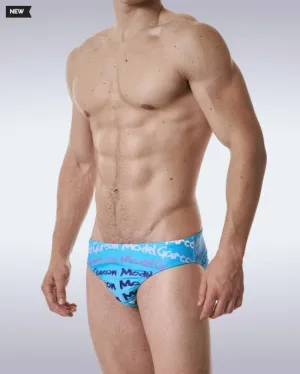 Traje de baño Garcon Model Graffiti Swim Brief mod GM-SWBR-GRAFF-BLU