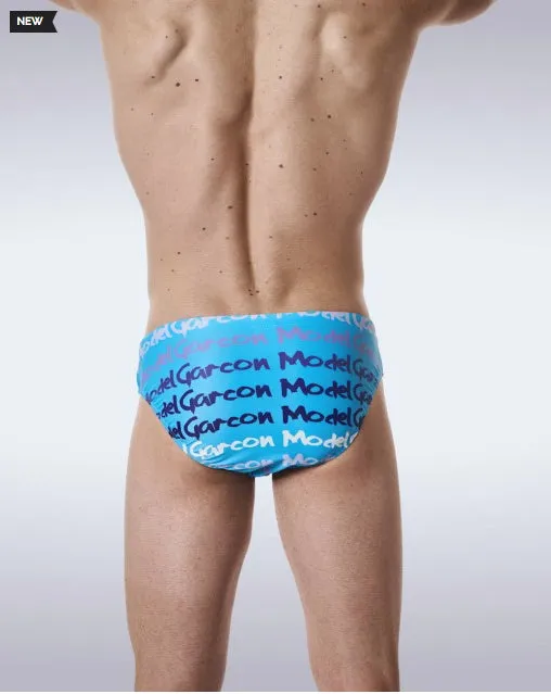 Traje de baño Garcon Model Graffiti Swim Brief mod GM-SWBR-GRAFF-BLU