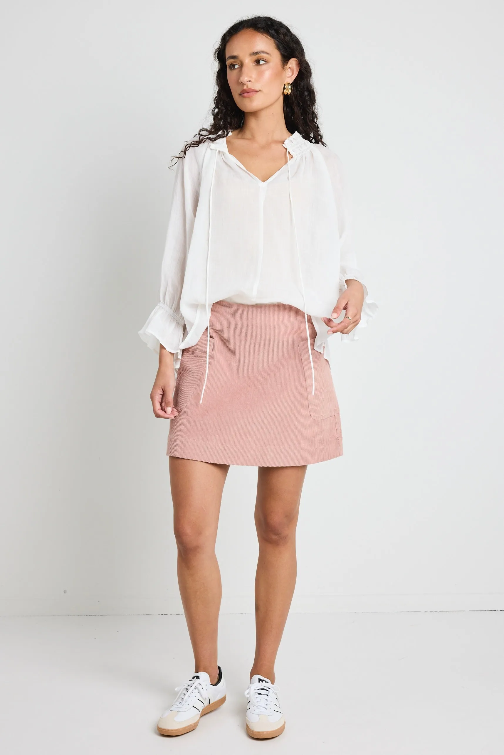 Valid Blush Cord Mini Skirt