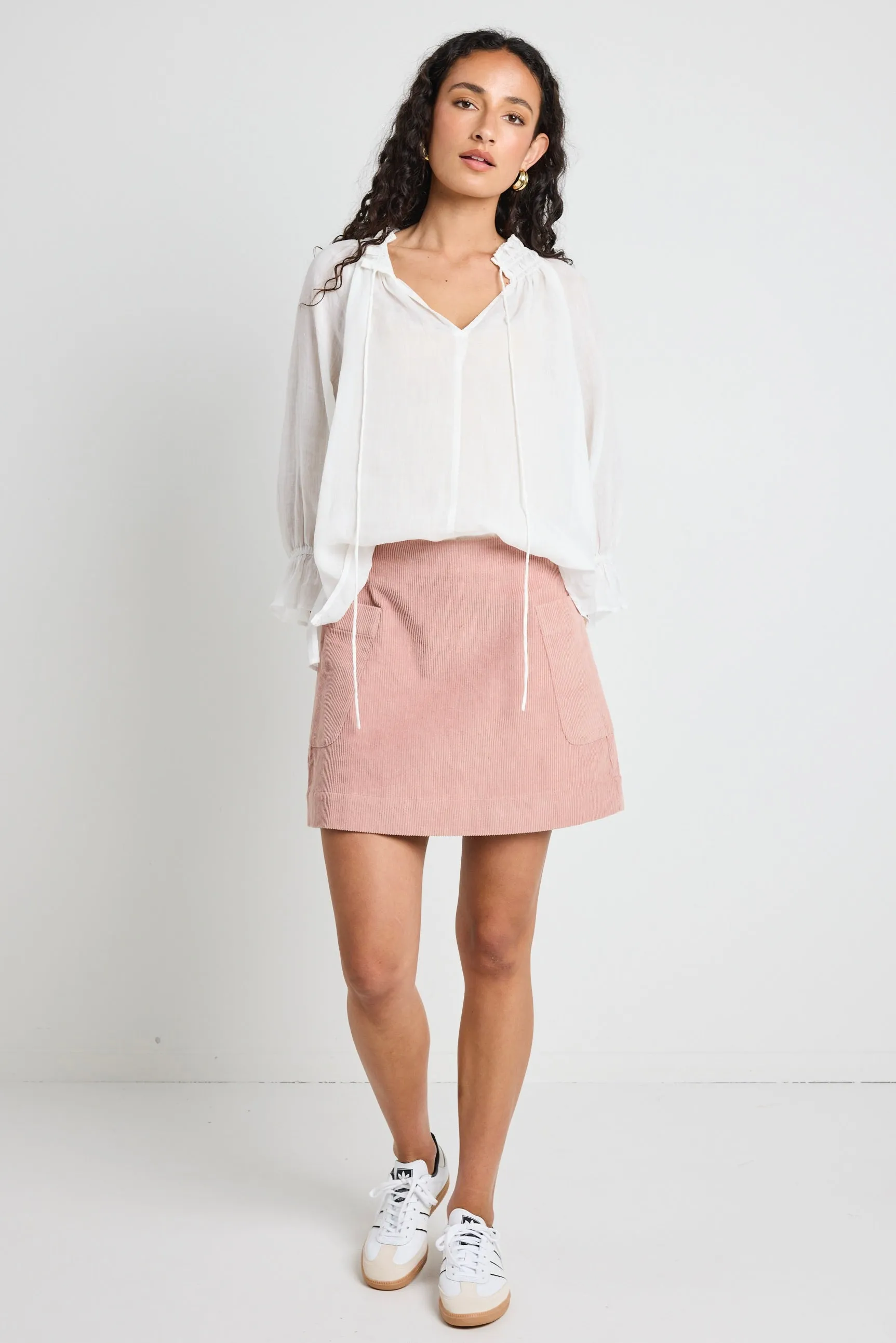 Valid Blush Cord Mini Skirt