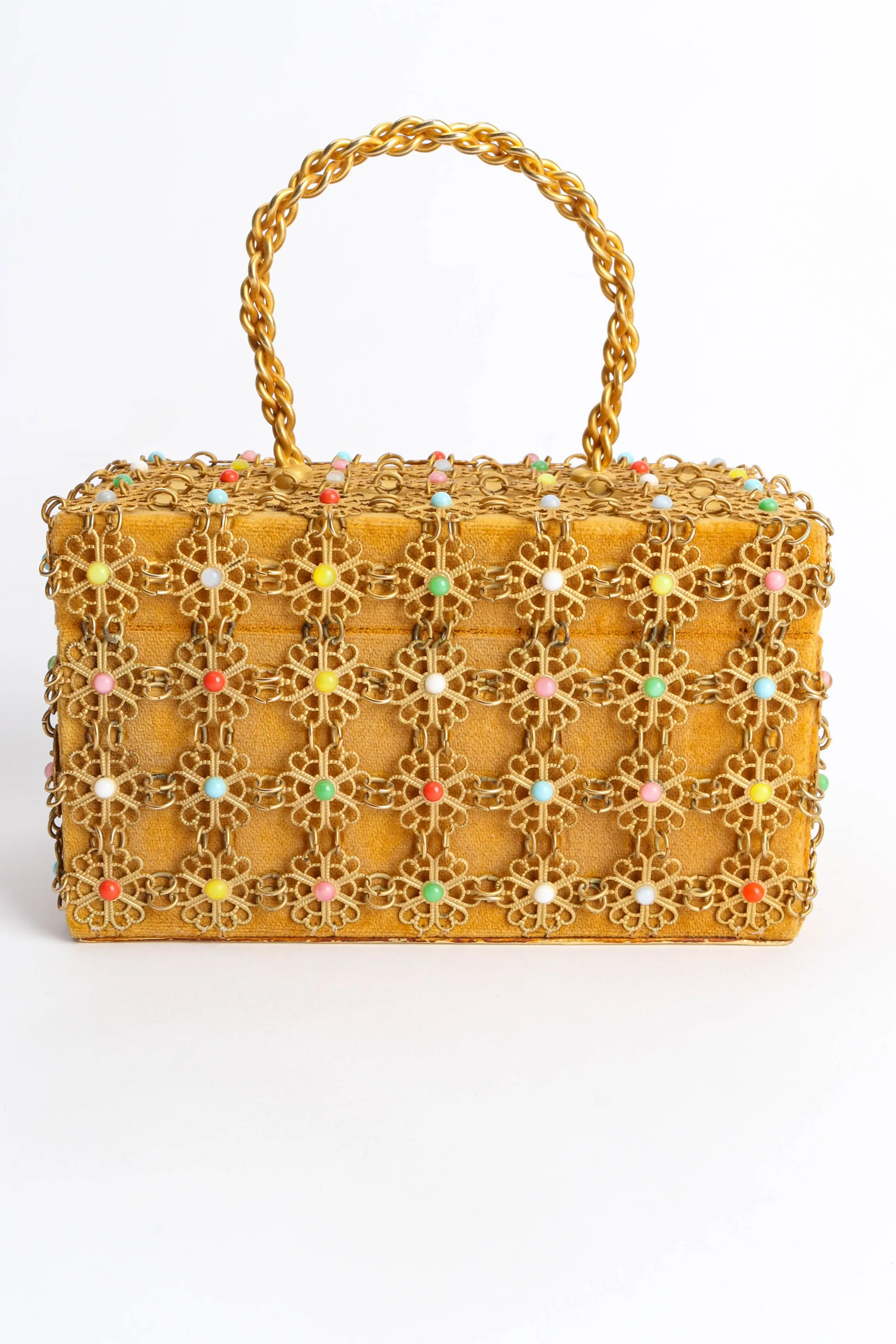 Velvet Filigree Pastel Box Bag