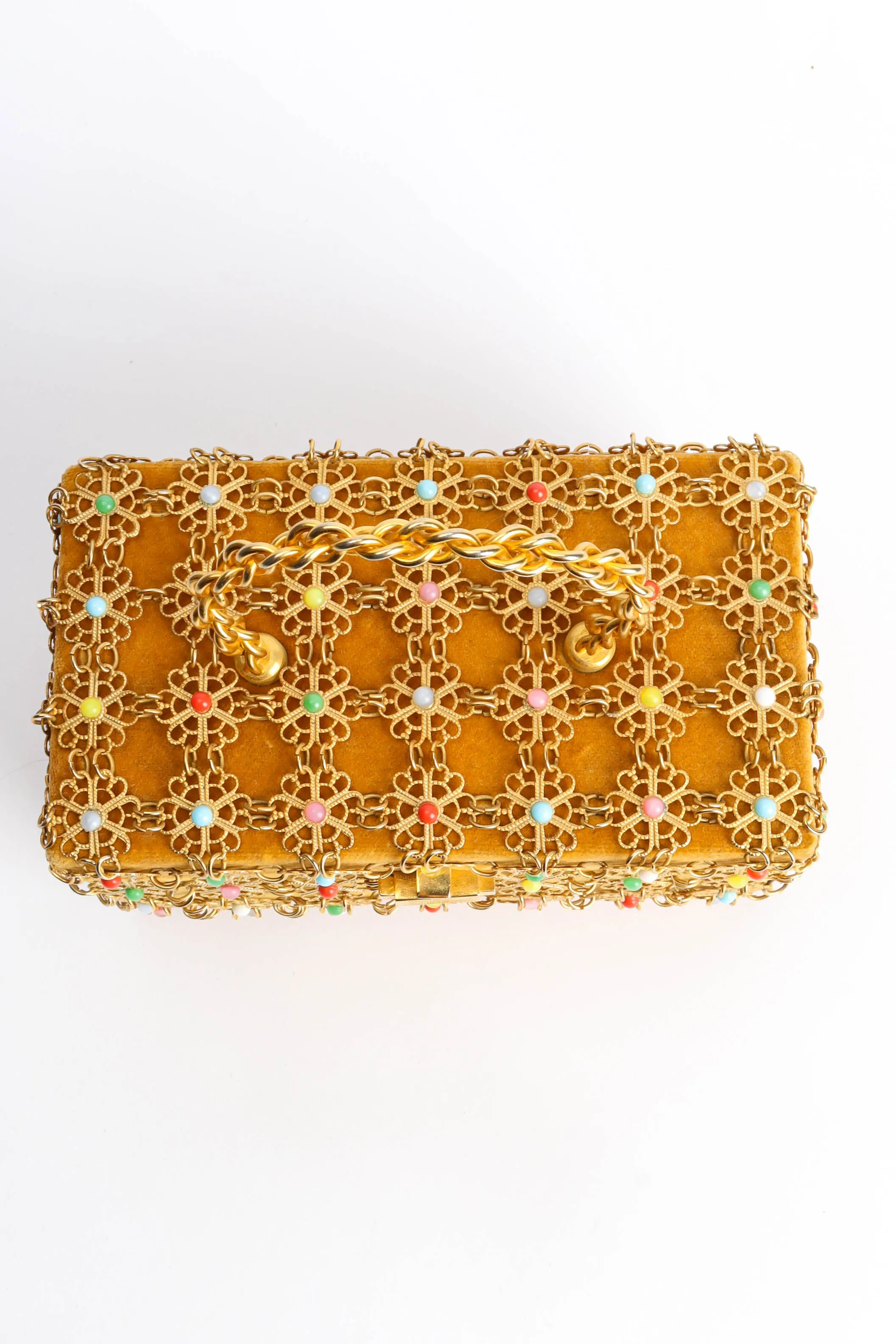 Velvet Filigree Pastel Box Bag