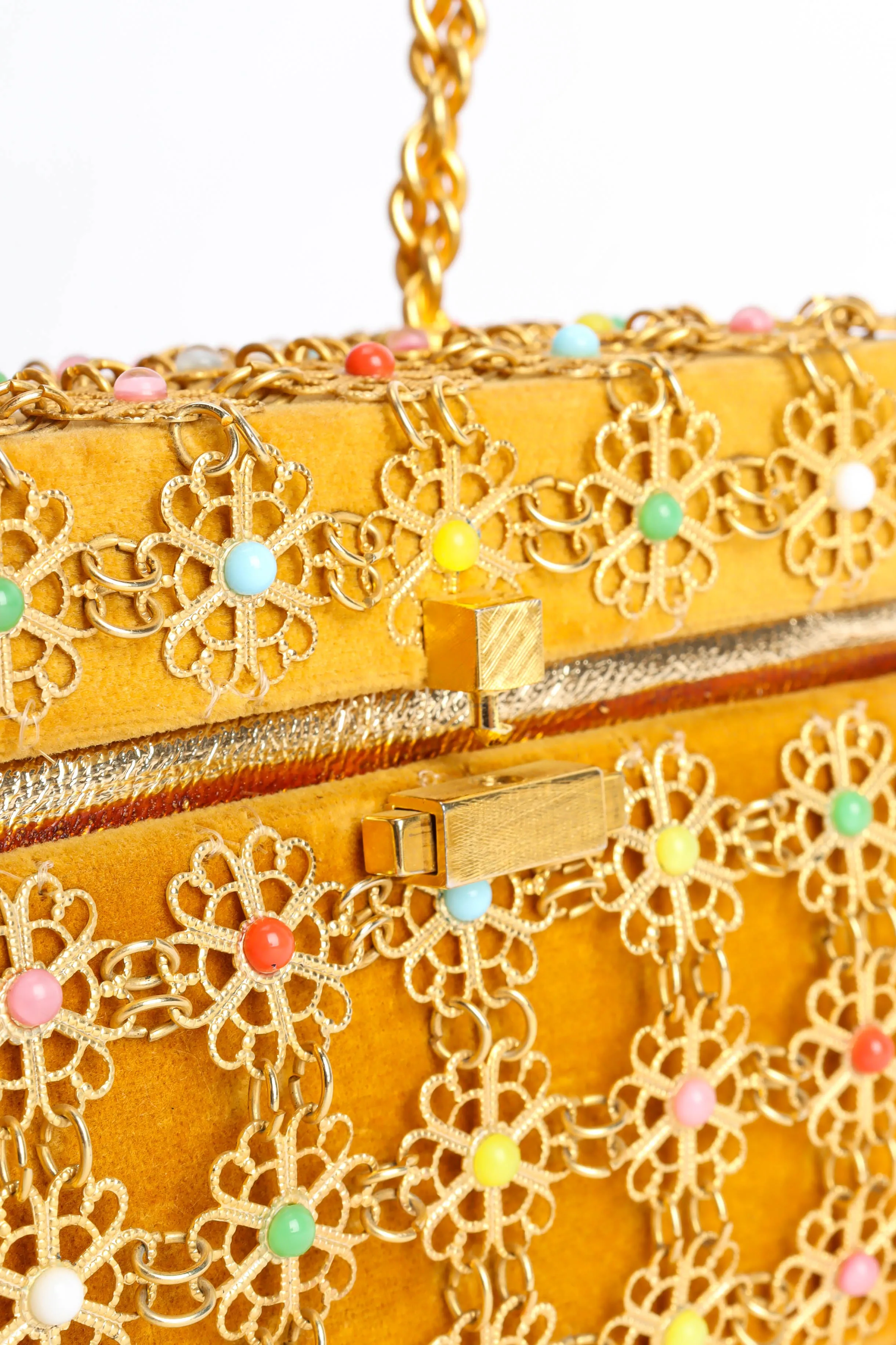 Velvet Filigree Pastel Box Bag