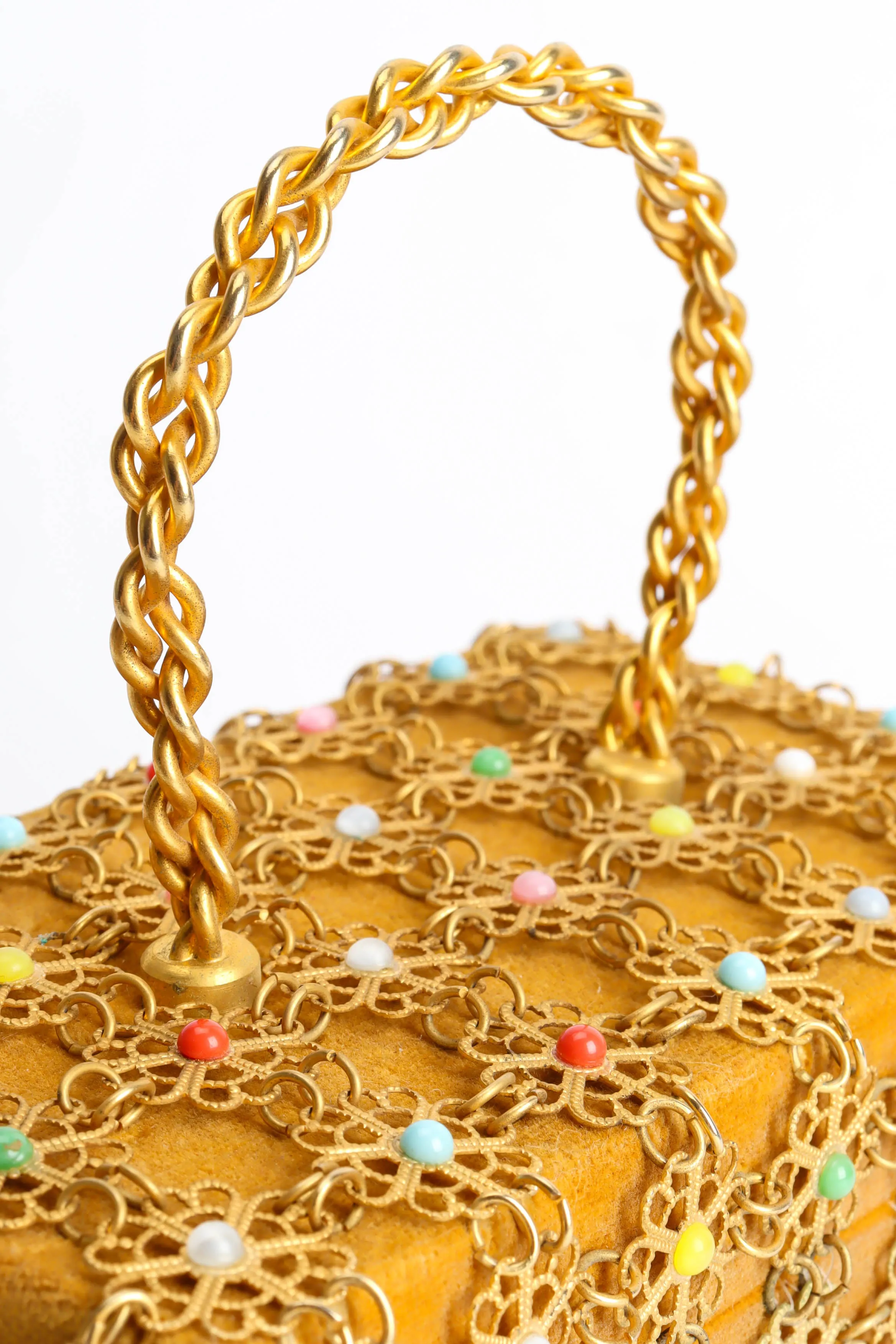 Velvet Filigree Pastel Box Bag