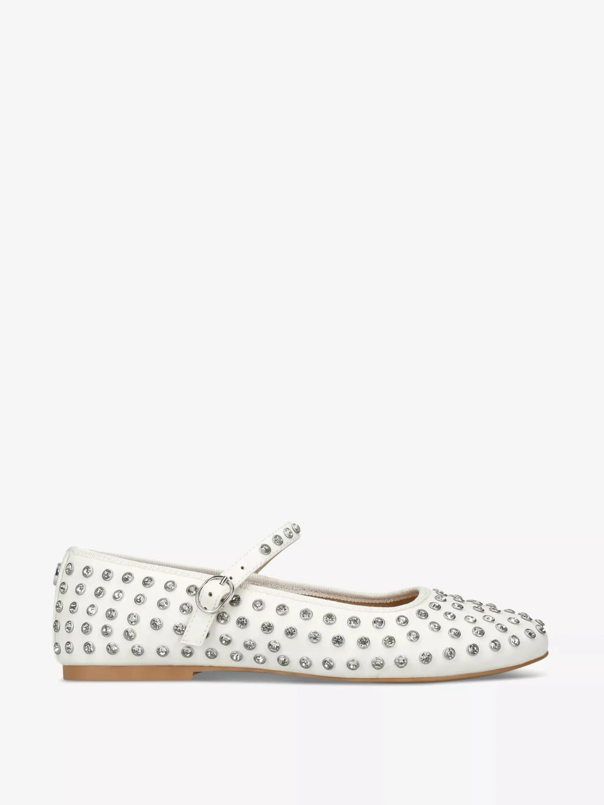Vinetta stud-embellished woven ballet flats