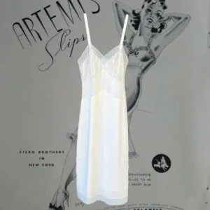 Vintage 1960 Artemis Slip Mesh &amp; Lace Slip