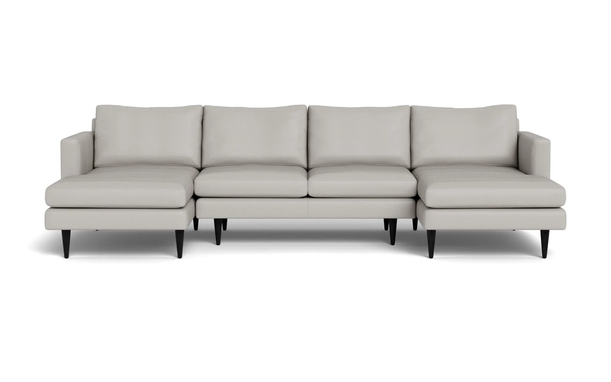 Wallace 126" Leather Untufted Double Chaise U Sectional