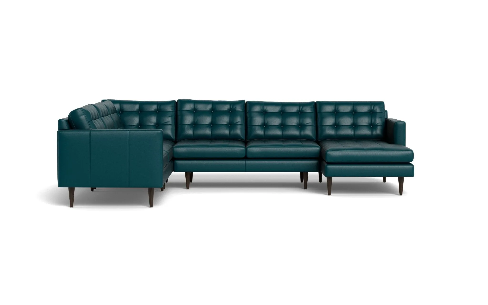 Wallace 131" Leather Corner Sectionals w. Right Chaise