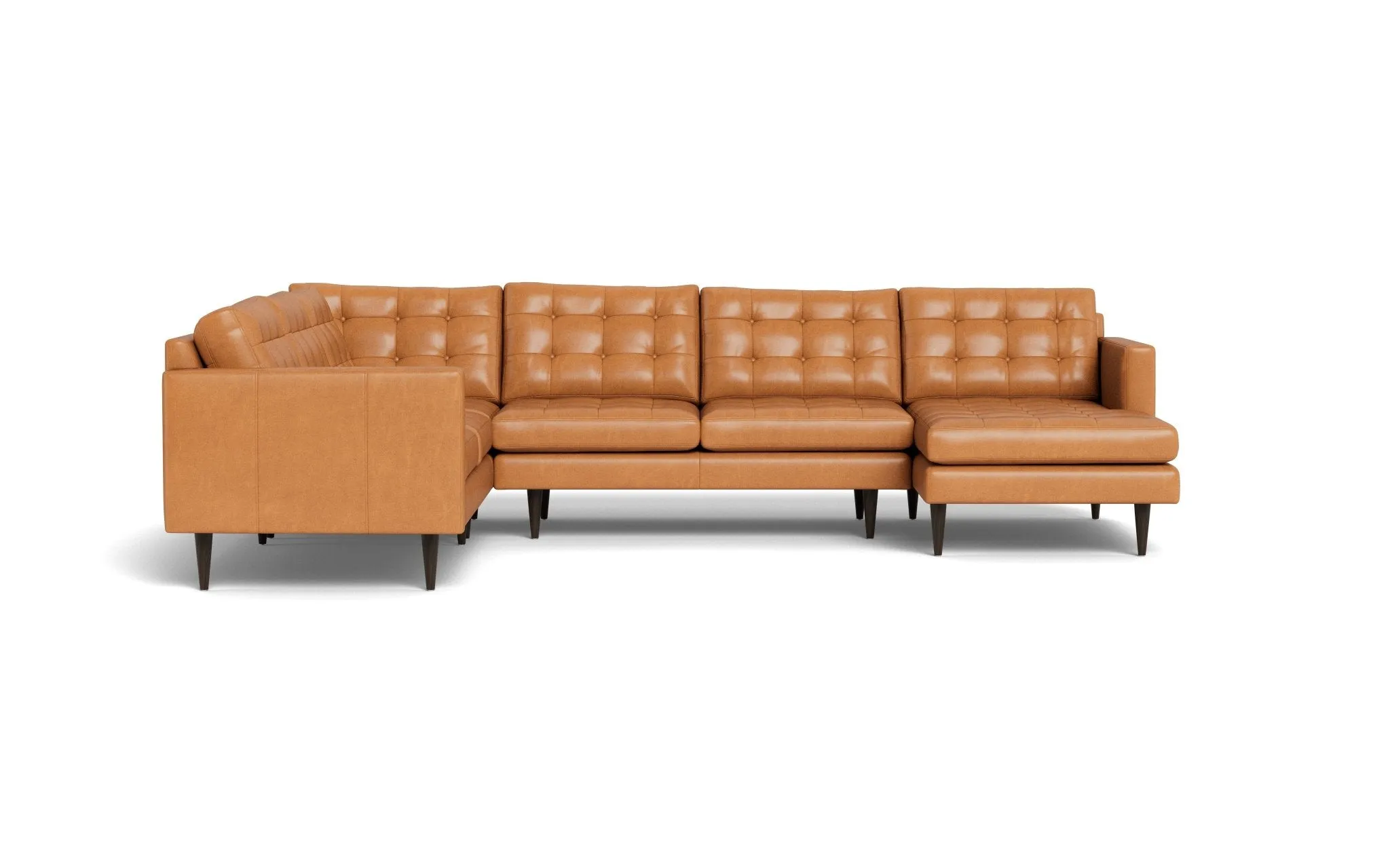 Wallace 131" Leather Corner Sectionals w. Right Chaise