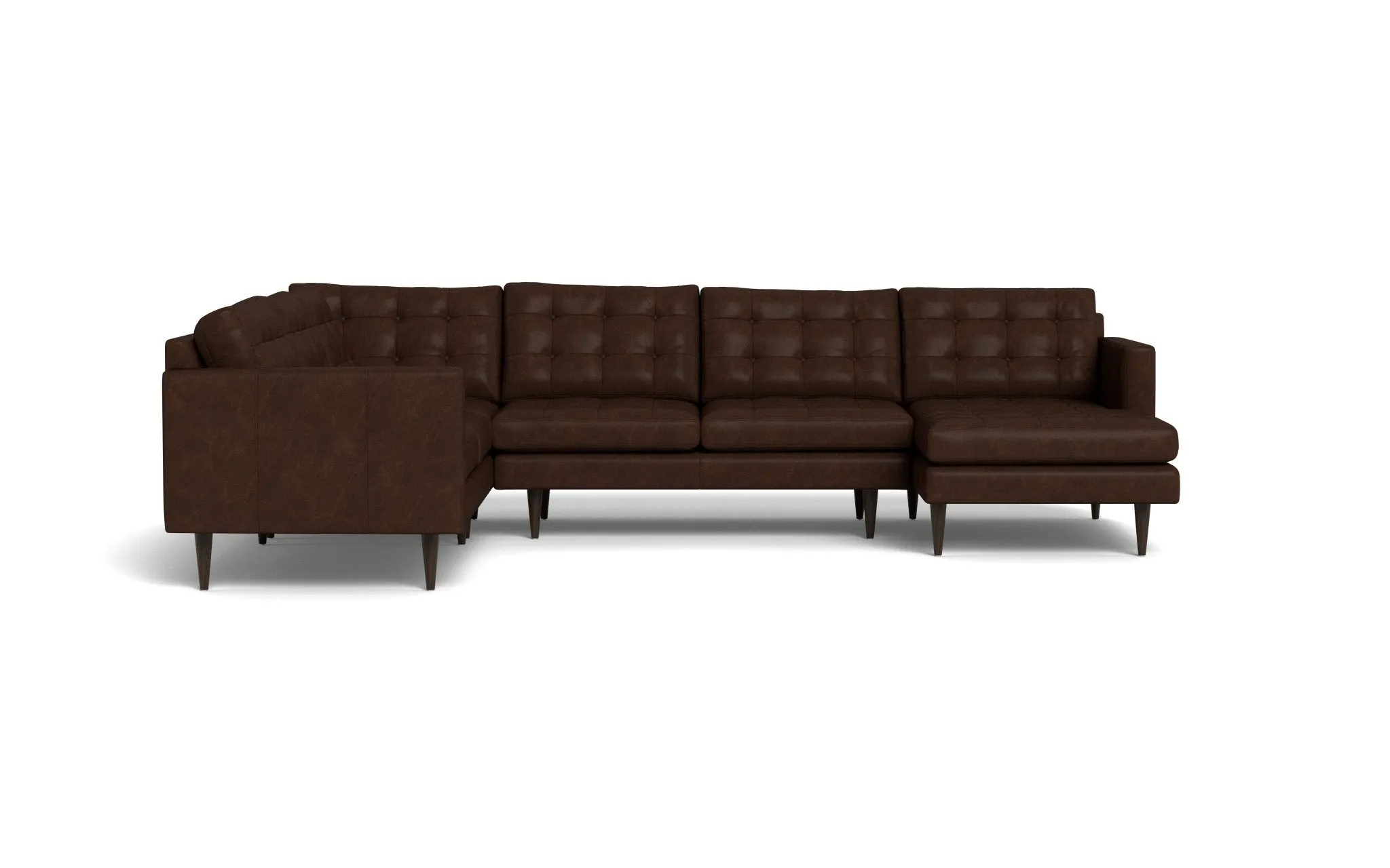 Wallace 131" Leather Corner Sectionals w. Right Chaise