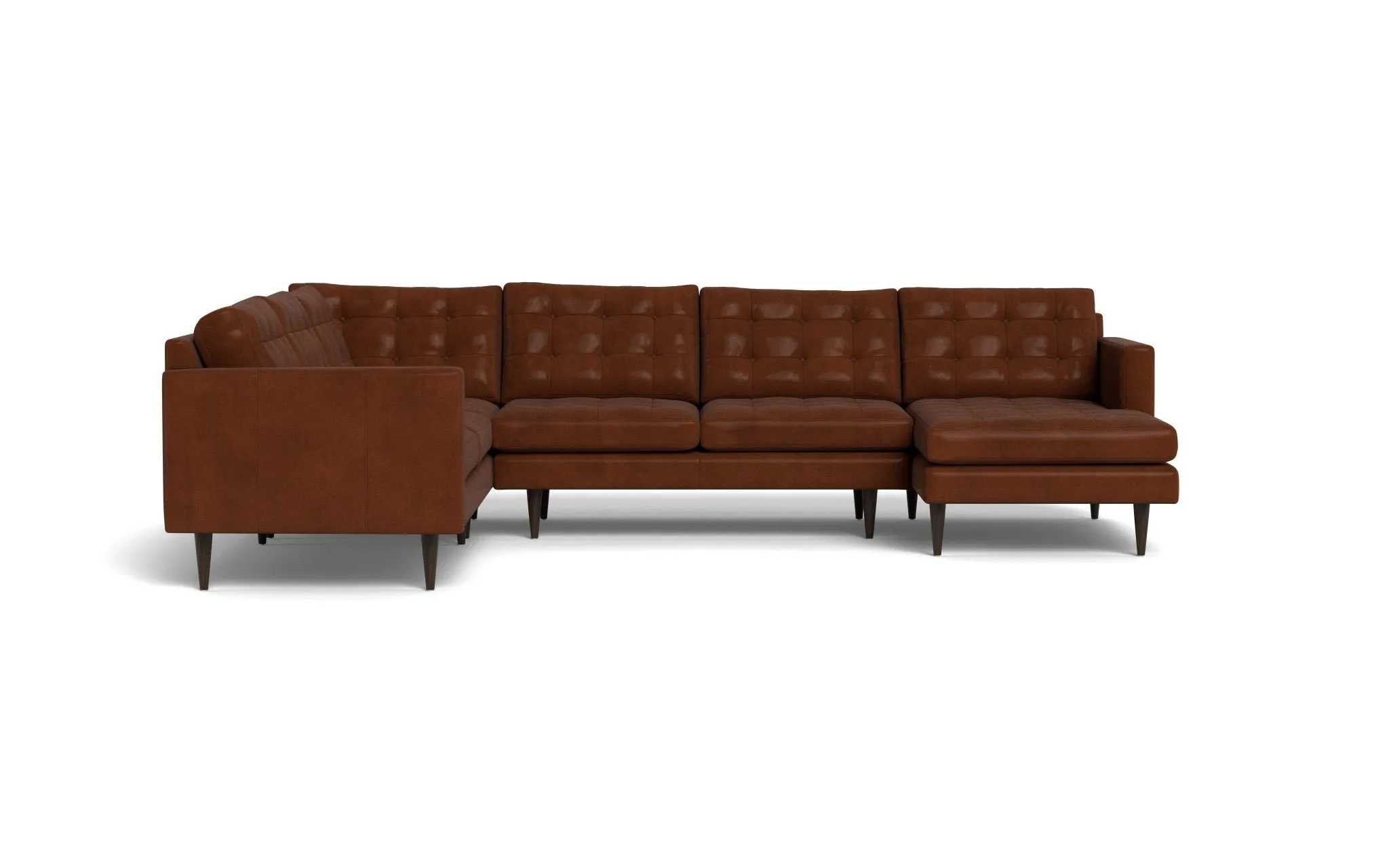 Wallace 131" Leather Corner Sectionals w. Right Chaise