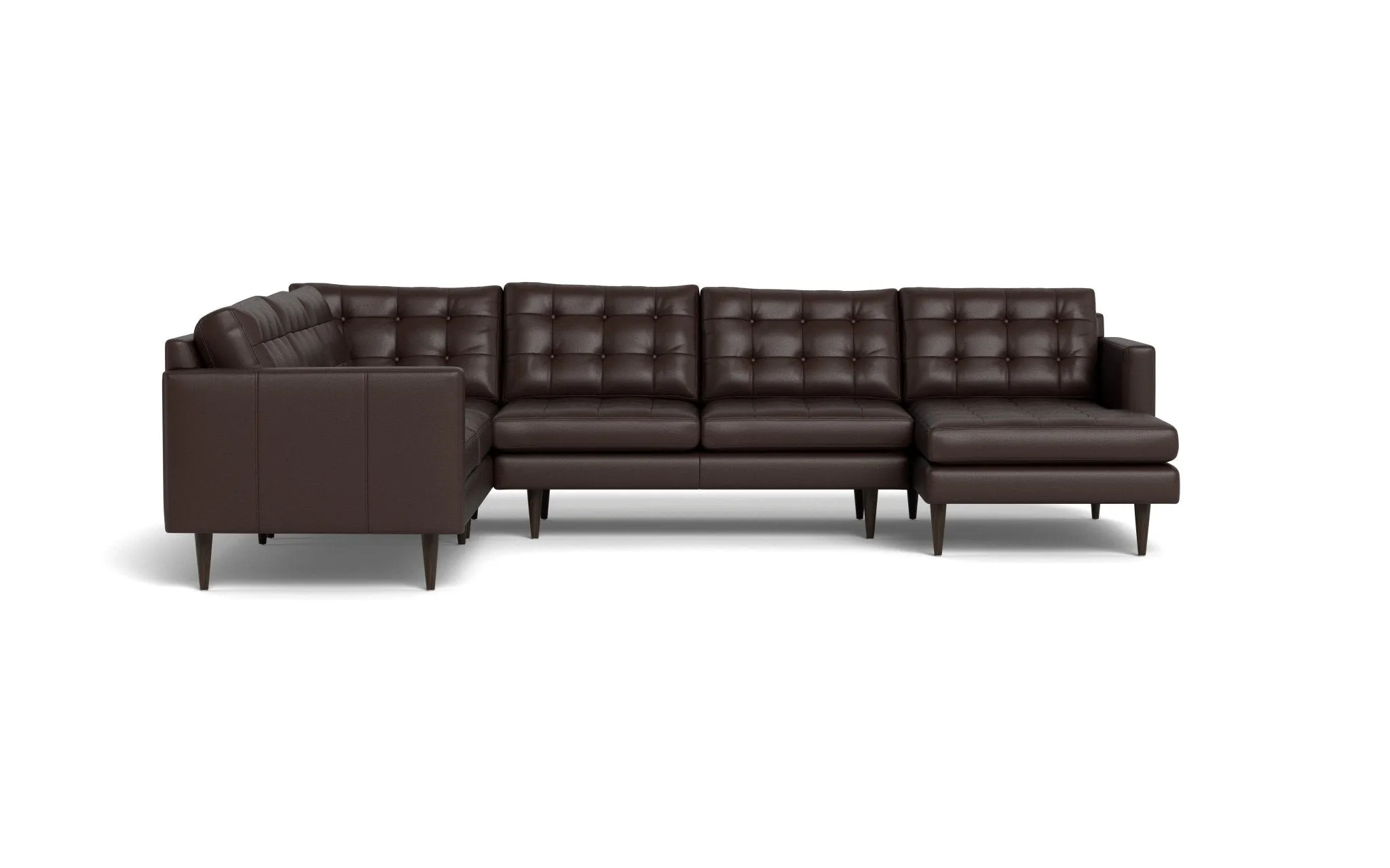 Wallace 131" Leather Corner Sectionals w. Right Chaise