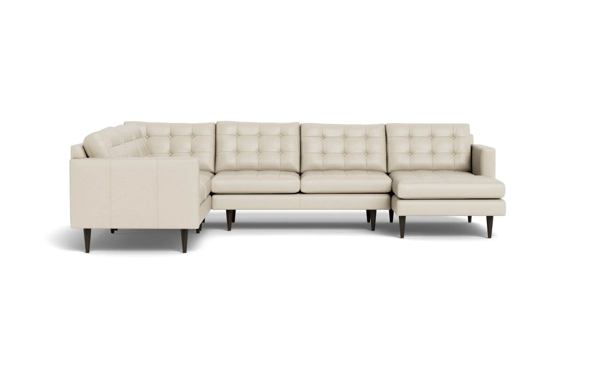 Wallace 131" Leather Corner Sectionals w. Right Chaise