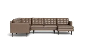 Wallace 131" Leather Corner Sectionals w. Right Chaise