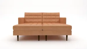 Wallace 66" Leather Double Chaise