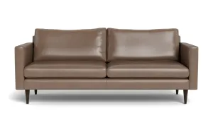 Wallace 85" Leather Untufted Sofa