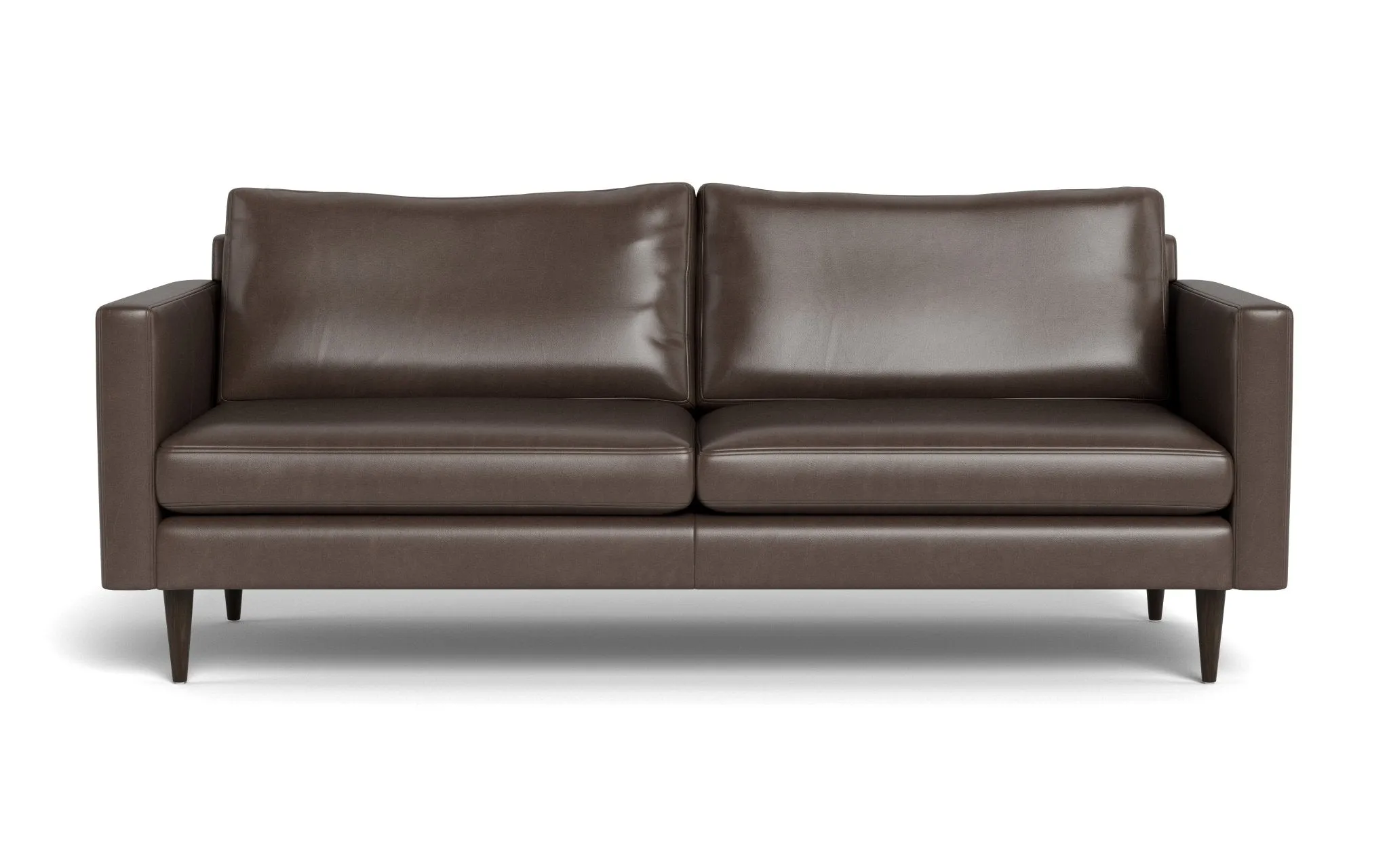 Wallace 85" Leather Untufted Sofa