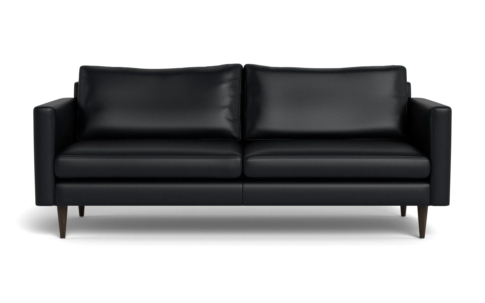 Wallace 85" Leather Untufted Sofa