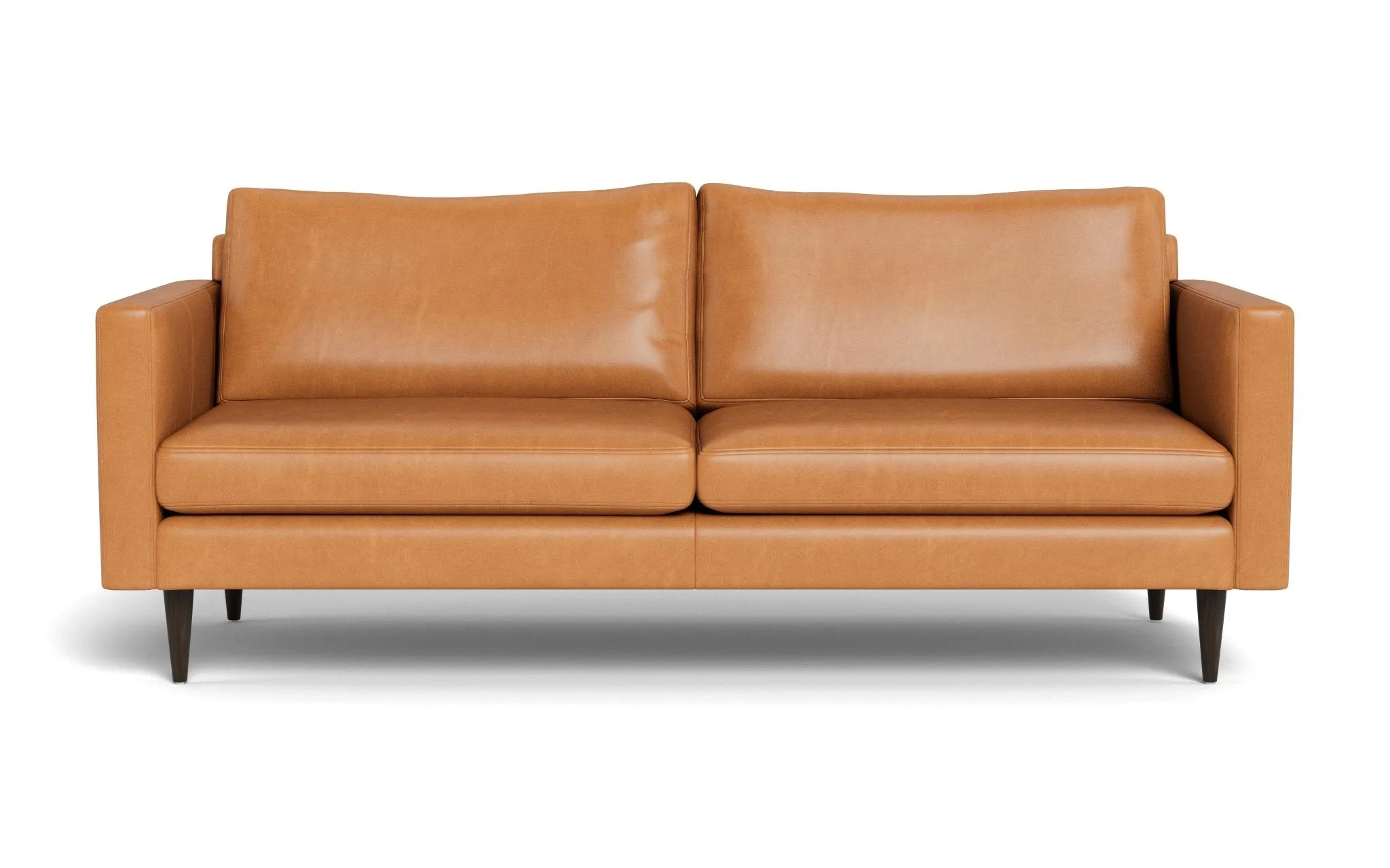 Wallace 85" Leather Untufted Sofa