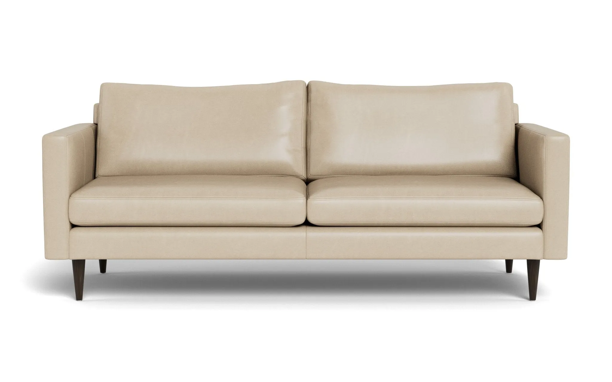 Wallace 85" Leather Untufted Sofa