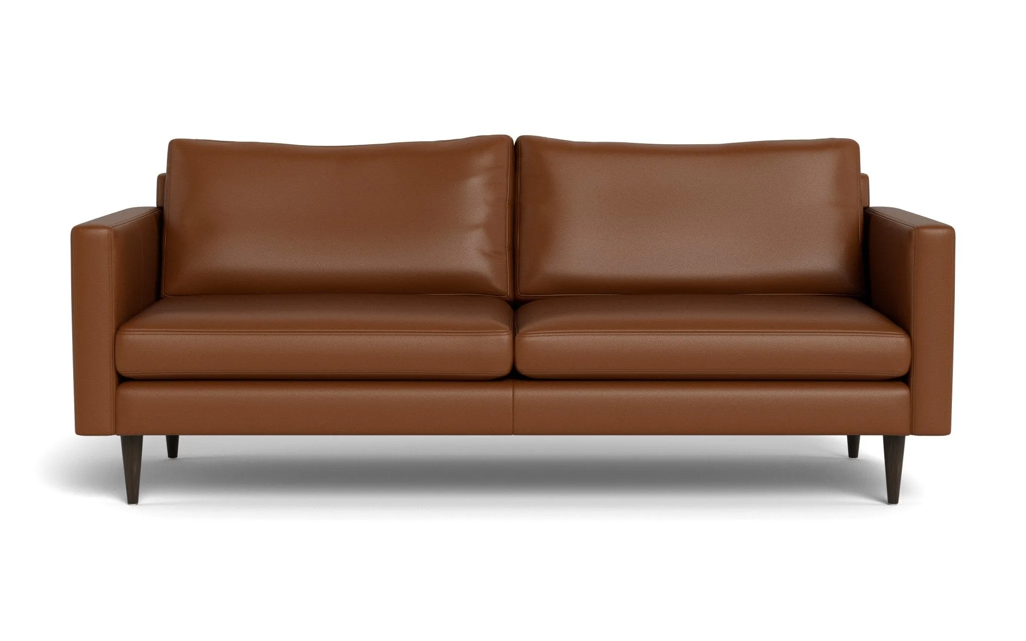 Wallace 85" Leather Untufted Sofa