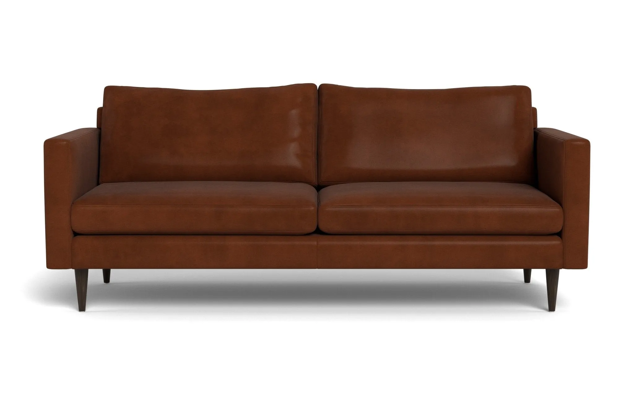 Wallace 85" Leather Untufted Sofa