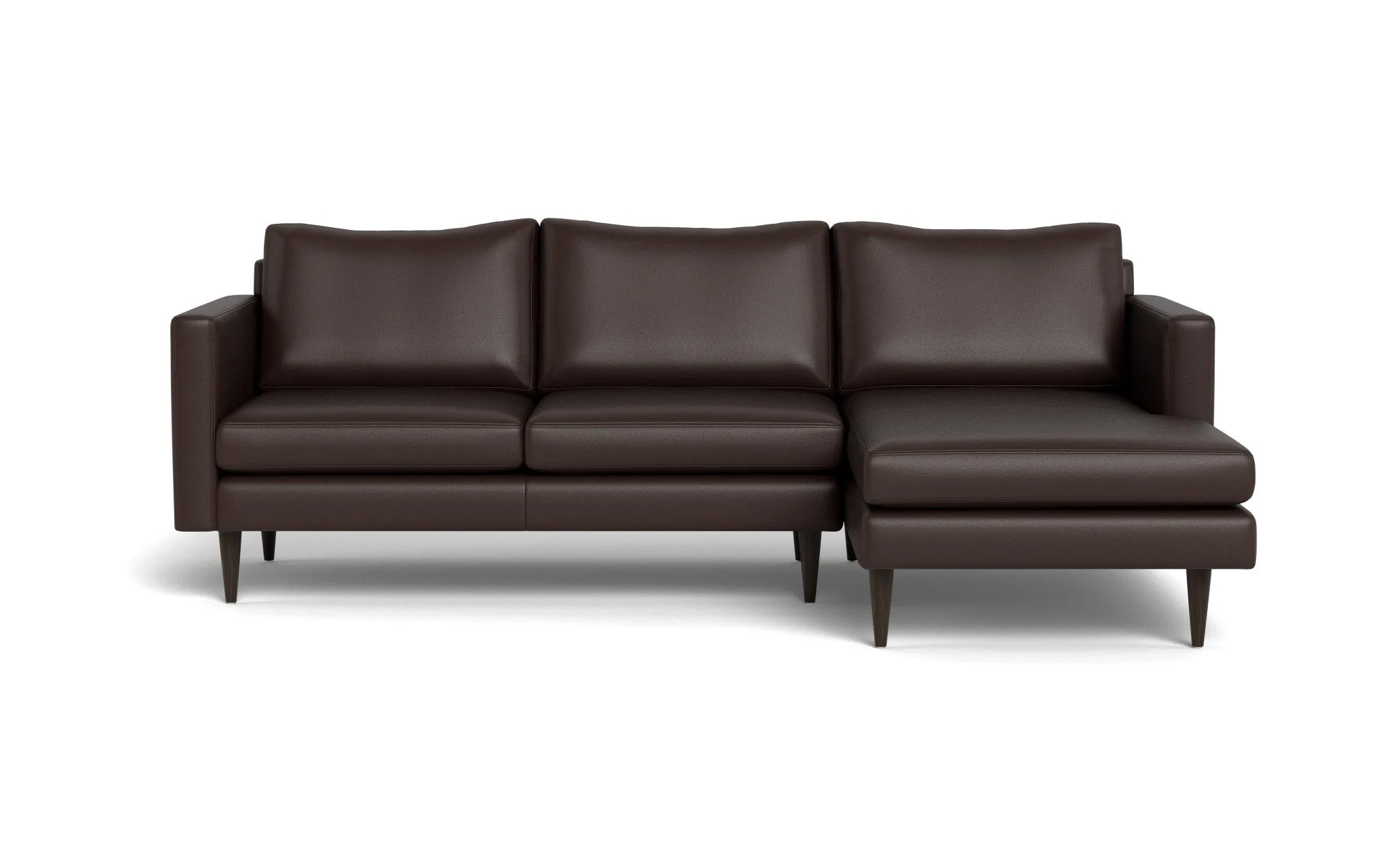 Wallace 98" Leather Untufted Right Chaise Sectional