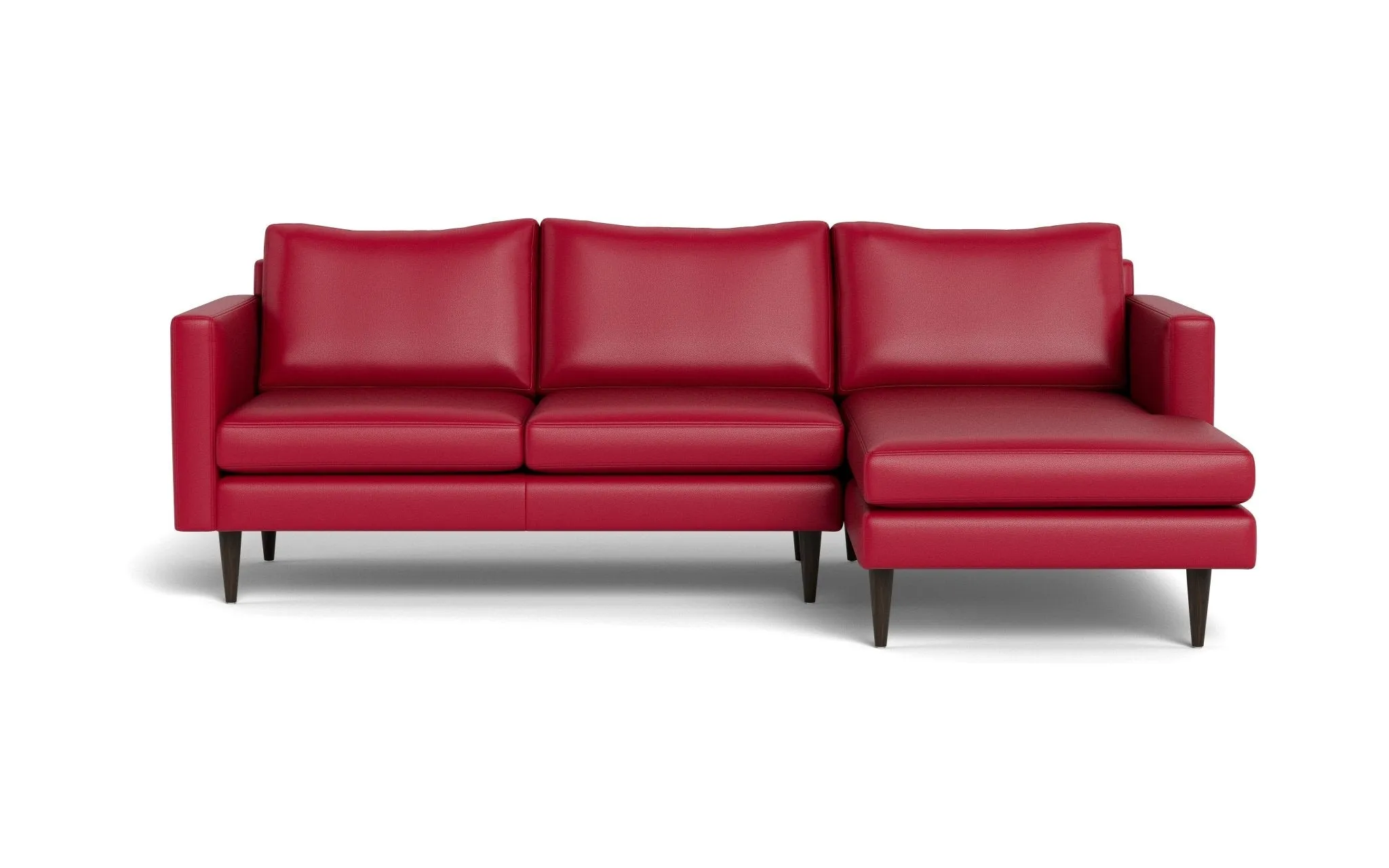Wallace 98" Leather Untufted Right Chaise Sectional