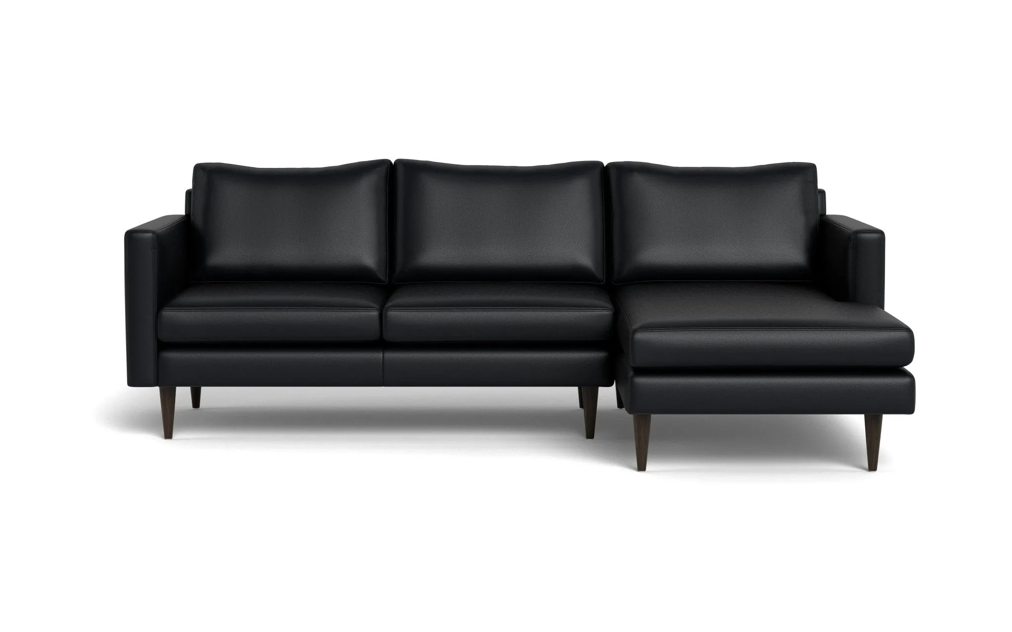Wallace 98" Leather Untufted Right Chaise Sectional