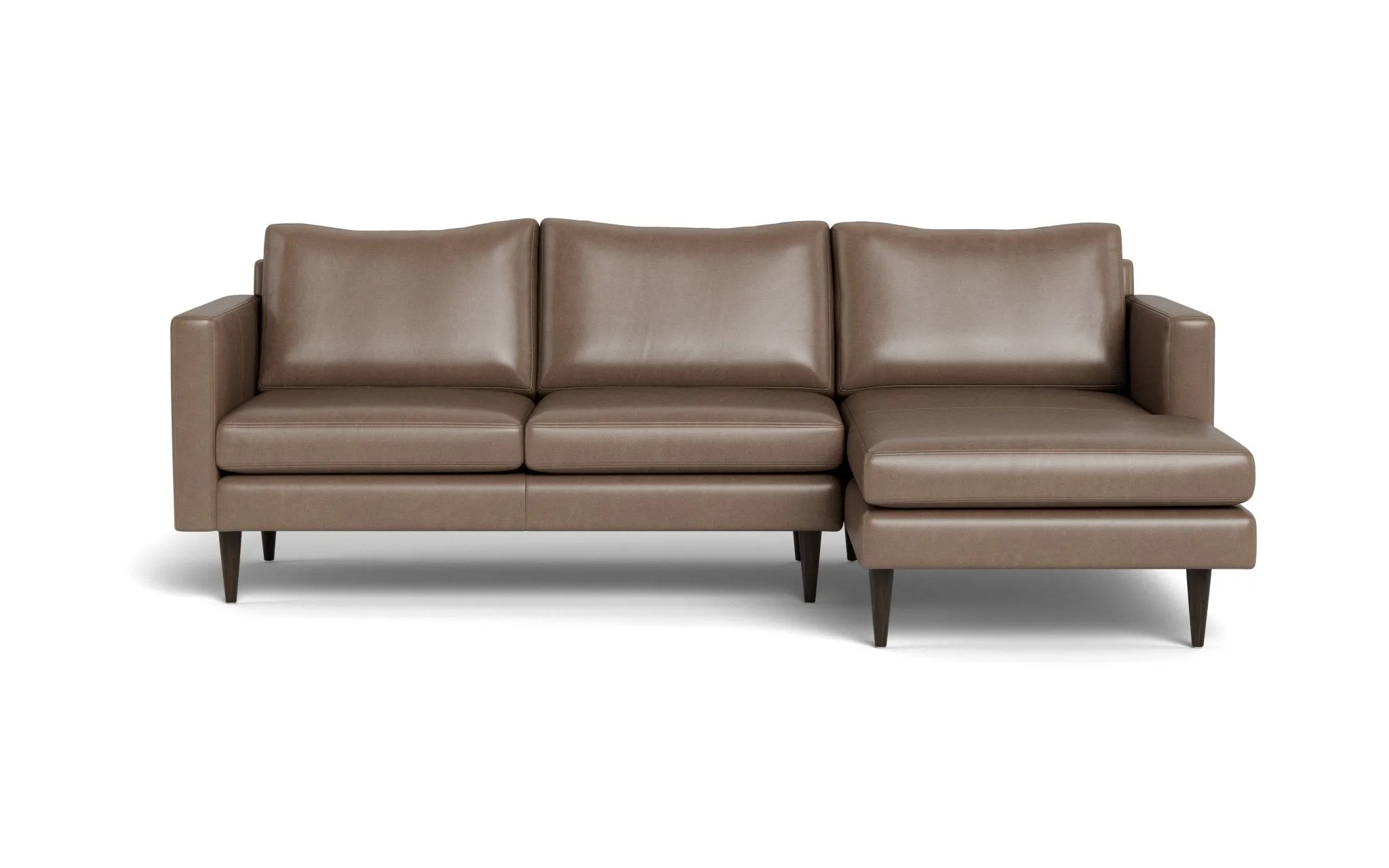 Wallace 98" Leather Untufted Right Chaise Sectional