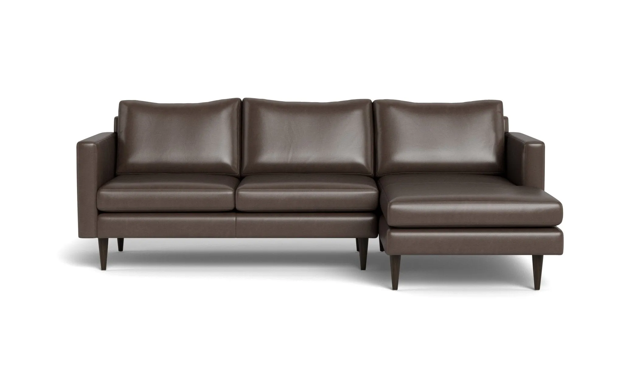 Wallace 98" Leather Untufted Right Chaise Sectional