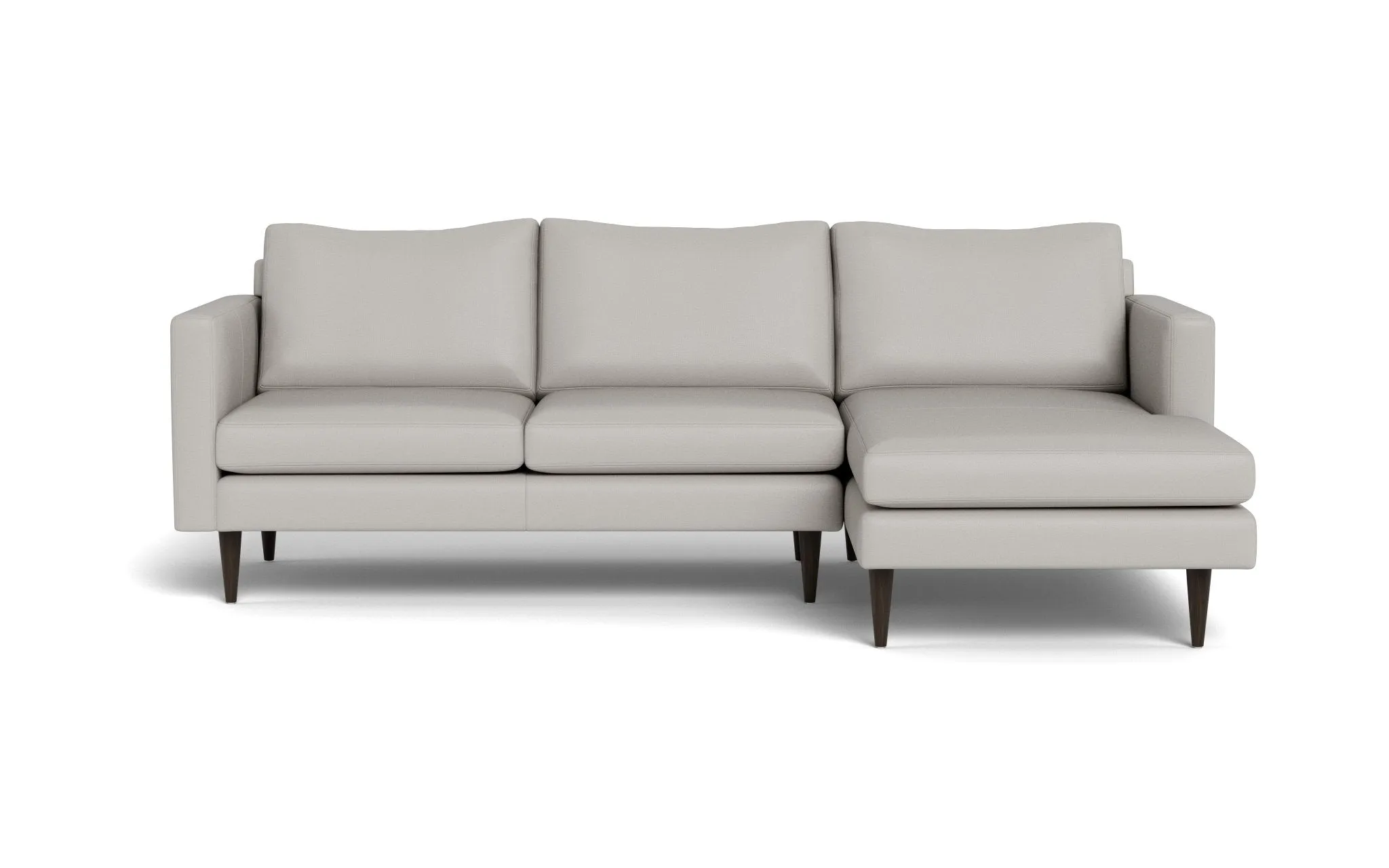 Wallace 98" Leather Untufted Right Chaise Sectional