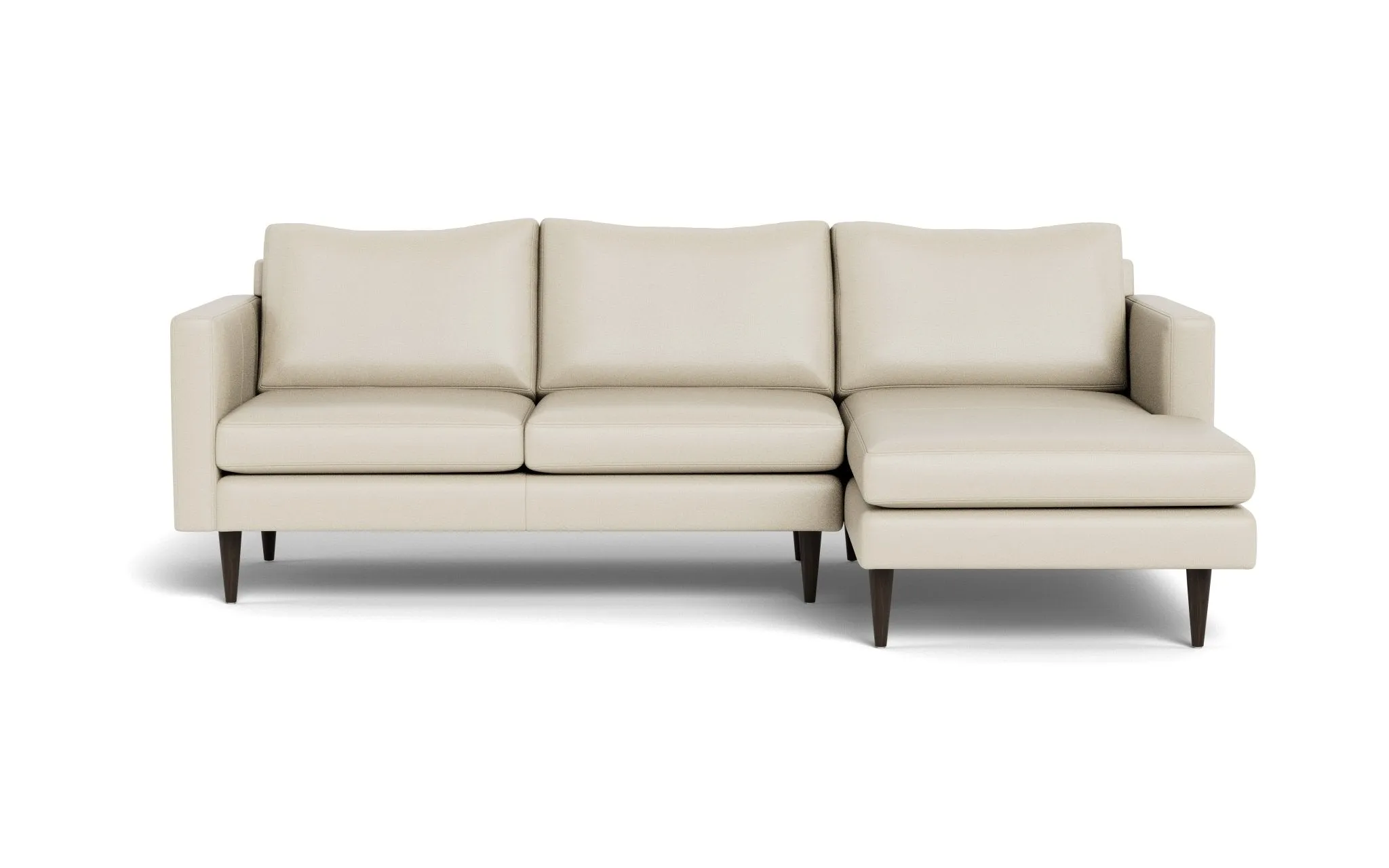 Wallace 98" Leather Untufted Right Chaise Sectional