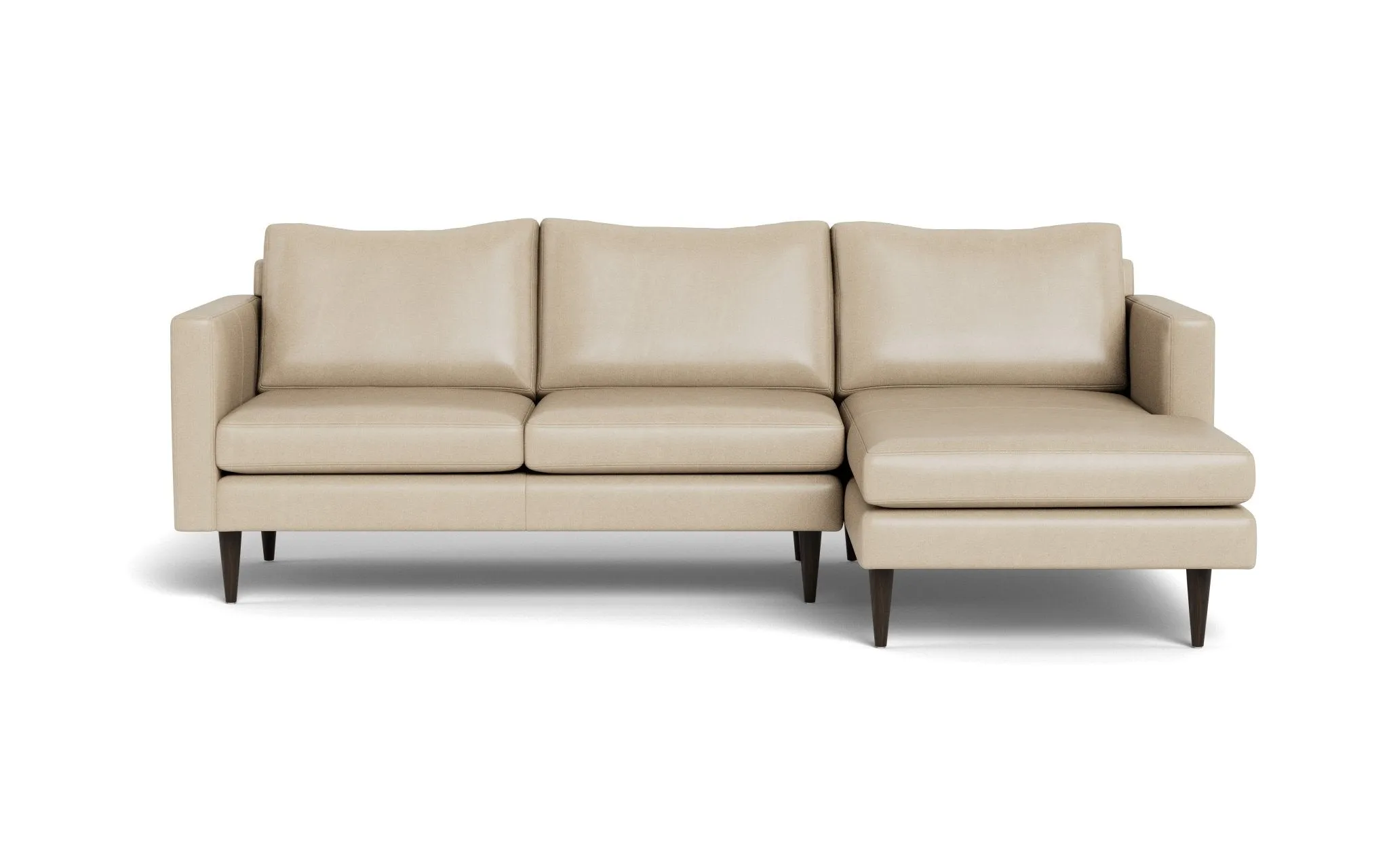 Wallace 98" Leather Untufted Right Chaise Sectional