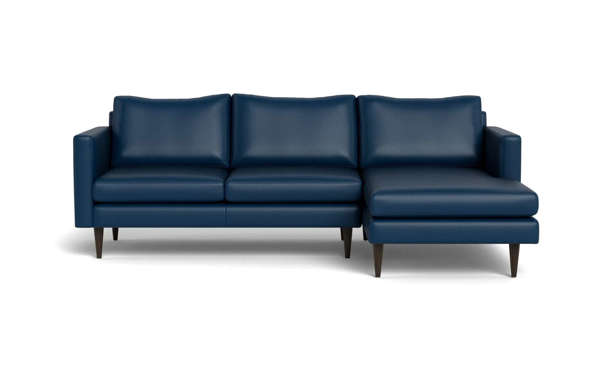Wallace 98" Leather Untufted Right Chaise Sectional