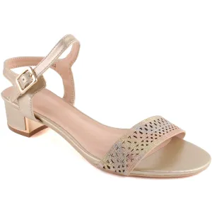Women “ASHLYN” Multi-Color textured Toe Strap Buckle Closure Sandals
