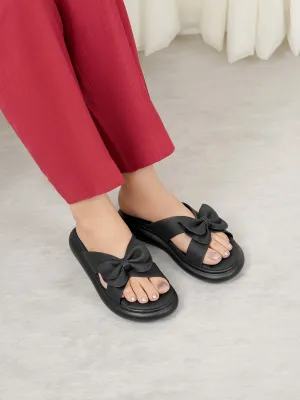 Womens "JAYDE" Bow Accented Slippers