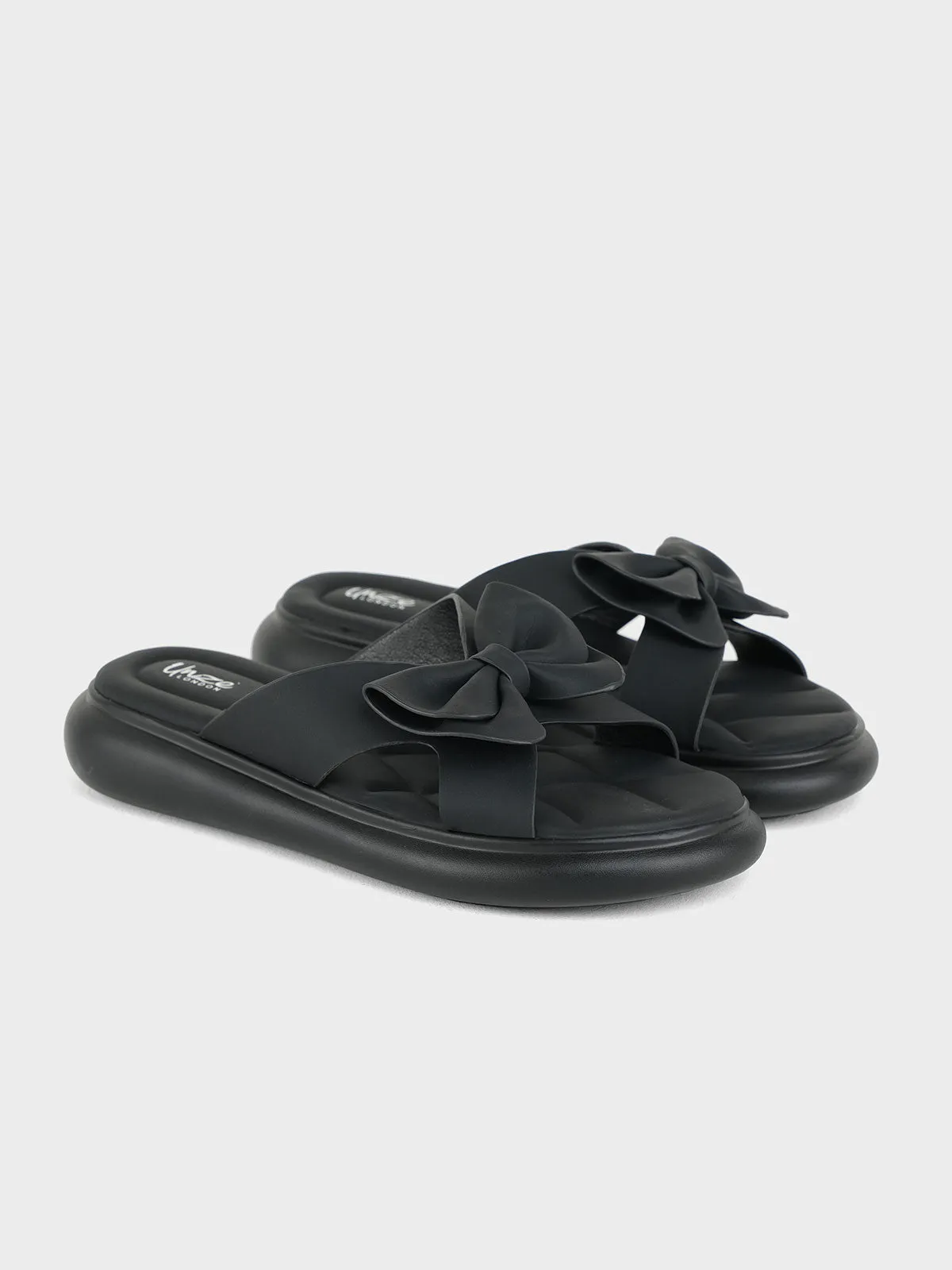 Womens "JAYDE" Bow Accented Slippers