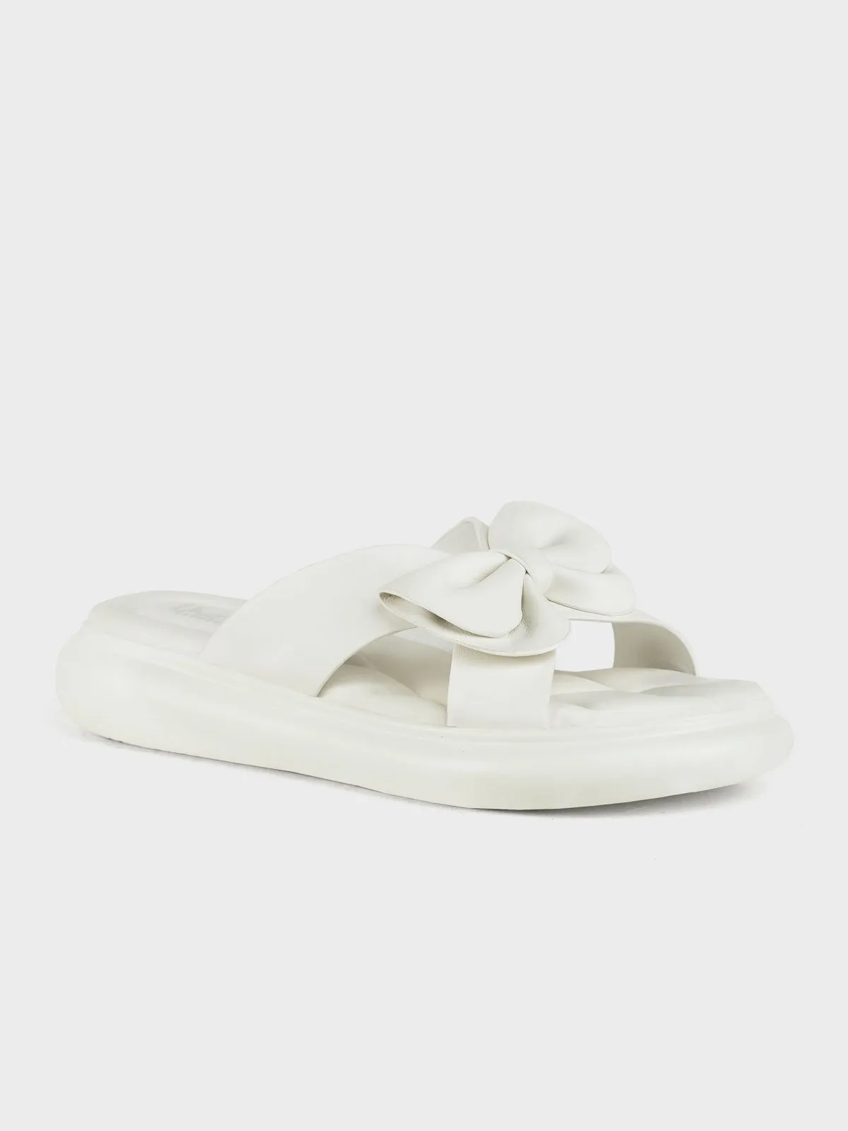 Womens "JAYDE" Bow Accented Slippers