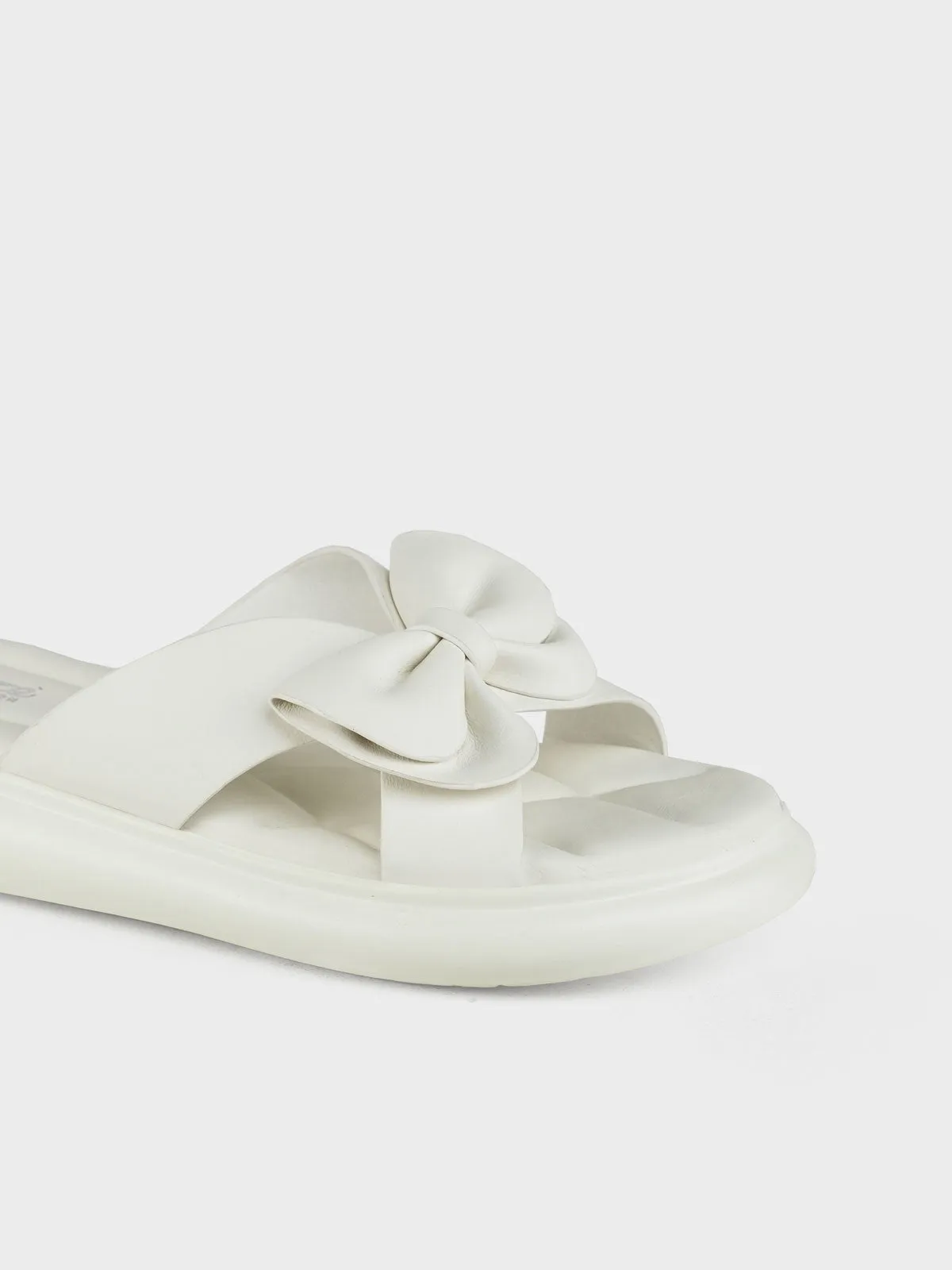 Womens "JAYDE" Bow Accented Slippers