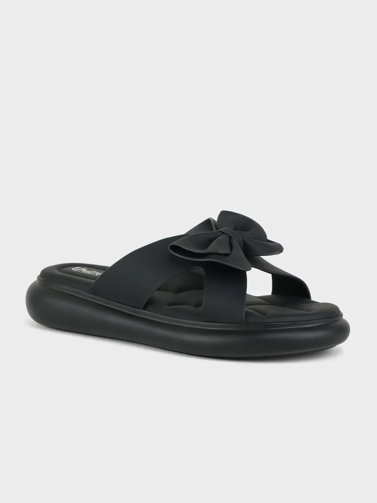 Womens "JAYDE" Bow Accented Slippers
