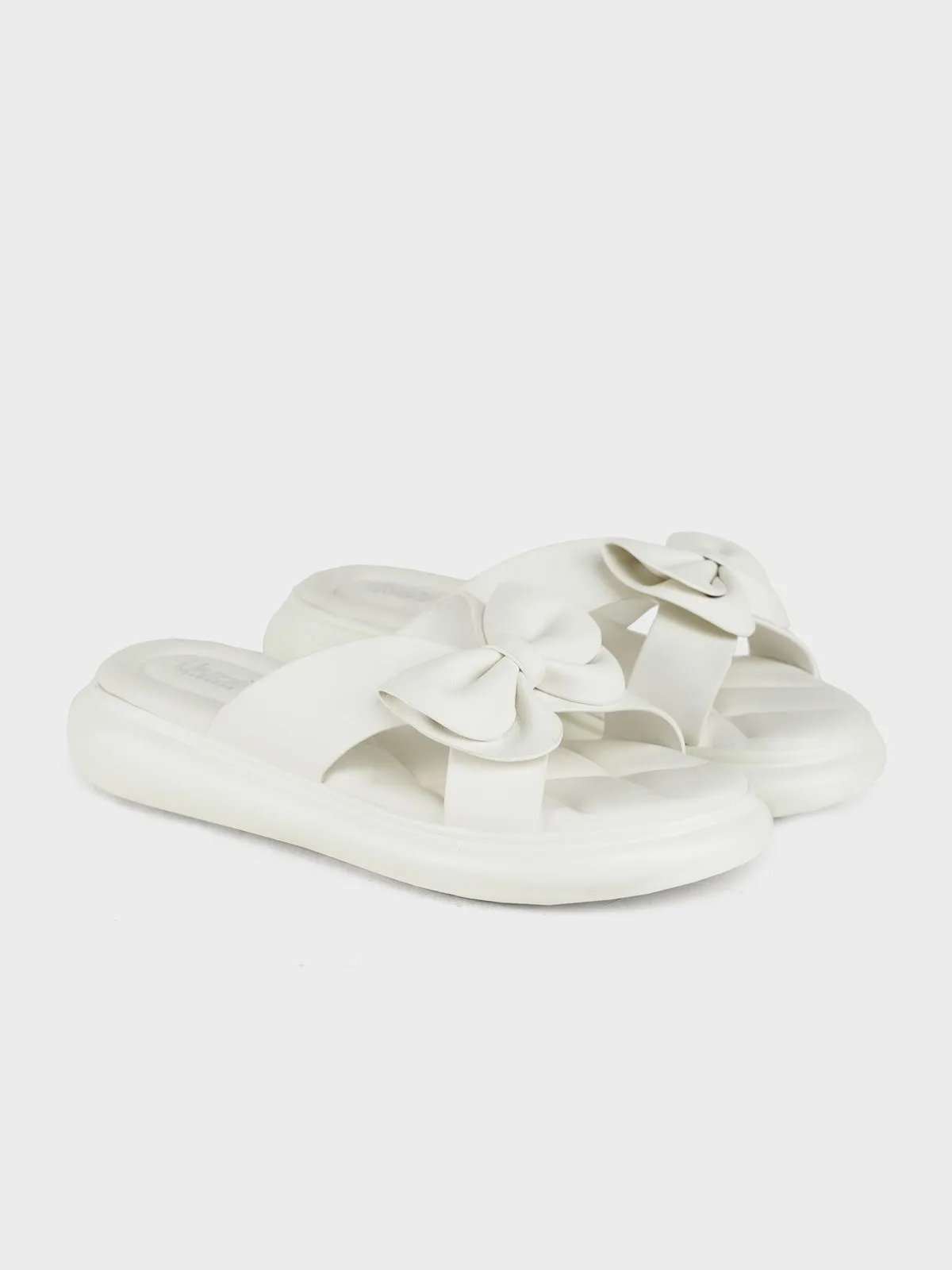 Womens "JAYDE" Bow Accented Slippers