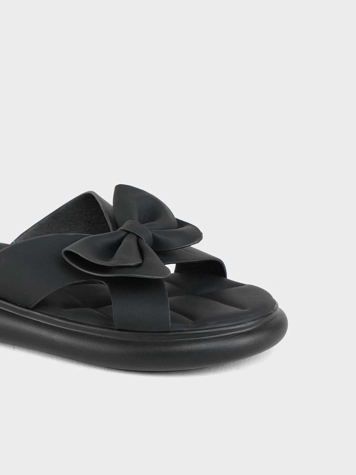 Womens "JAYDE" Bow Accented Slippers