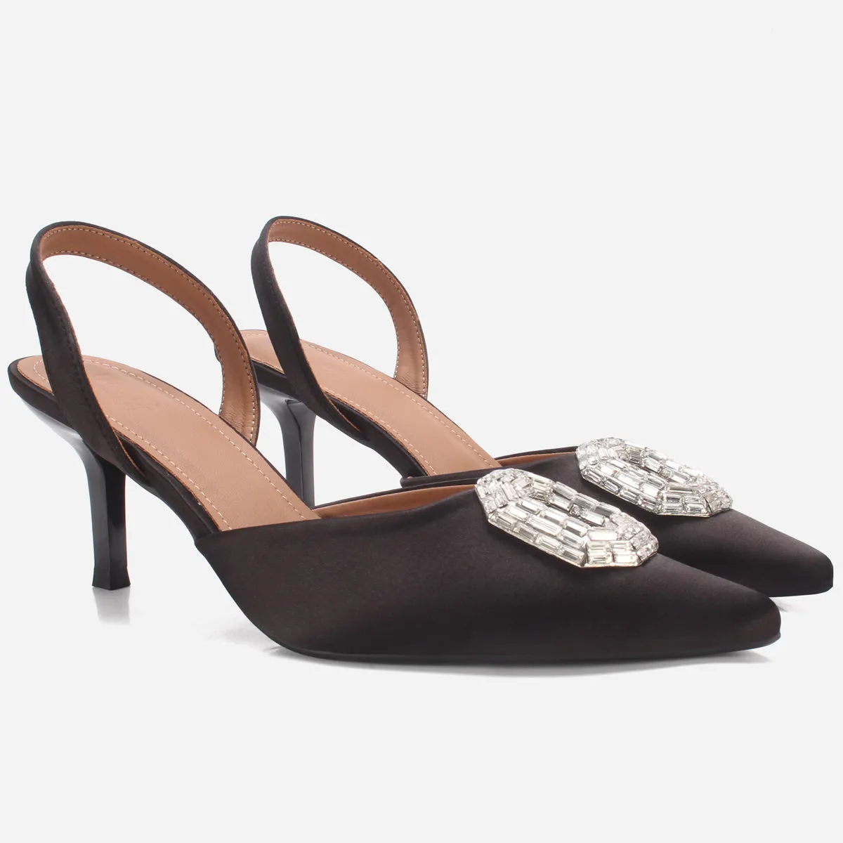 Womens "LAIA" Pointed Toe Decorated Pumps Sandals