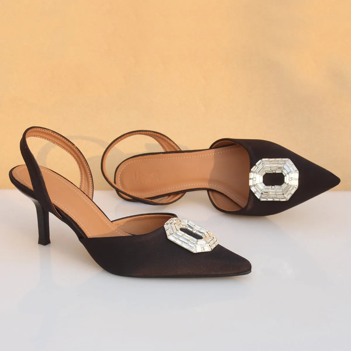 Womens "LAIA" Pointed Toe Decorated Pumps Sandals