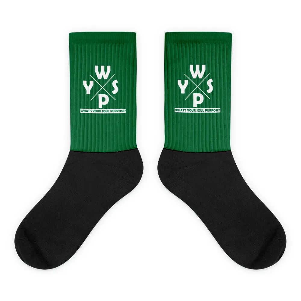 WYSP - What's Your Soul Purpose? - Ozark - Green & Black Foot Sublimated Socks